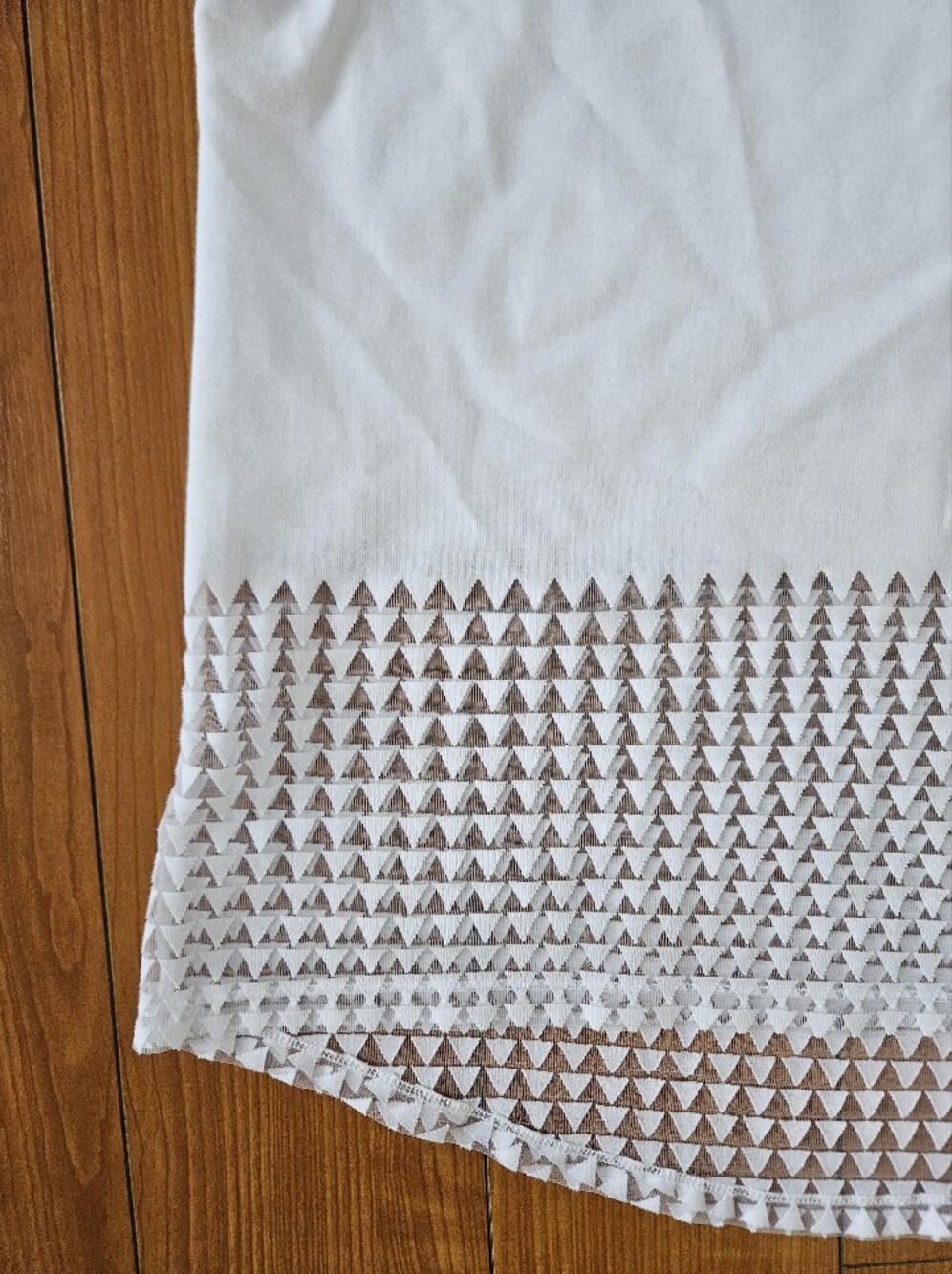 NEVER WORN Zara White Short Sleeve Top with Geometric Mesh Panels Sz Medium M - Picture 8 of 10